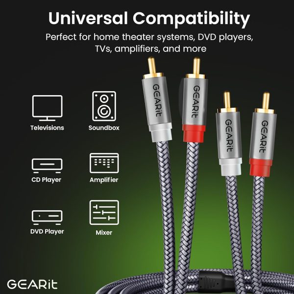 GEARit RCA Cables Gray 15 Feet-3