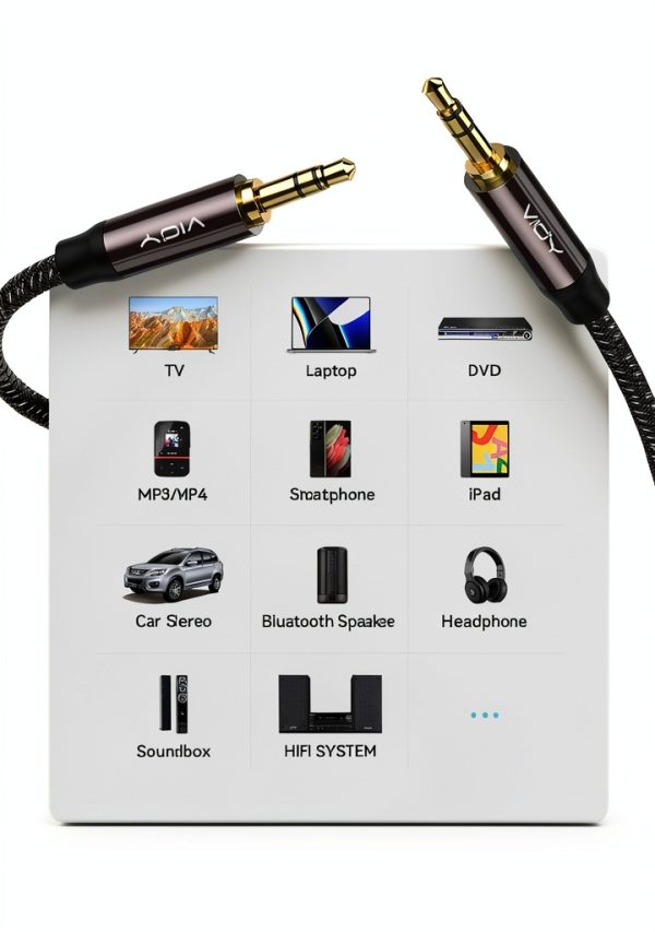 VIOY 3.5mm Male to Male Aux Cable Braided 20FT-1