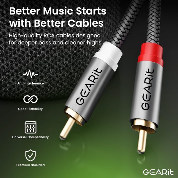 Gearit RCA Cables Gray 15 Feet-5