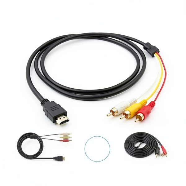 HDMI to RCA Cable Enetf Gold Plated Adapter-1
