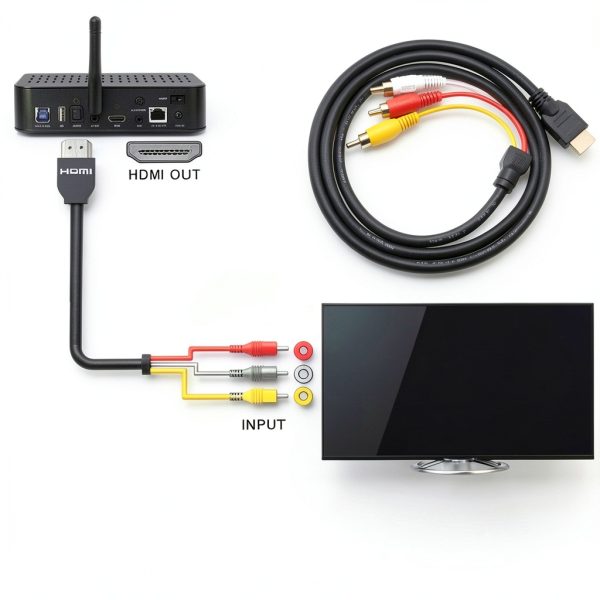 HDMI to RCA Cable Enetf Gold Plated Adapter-4