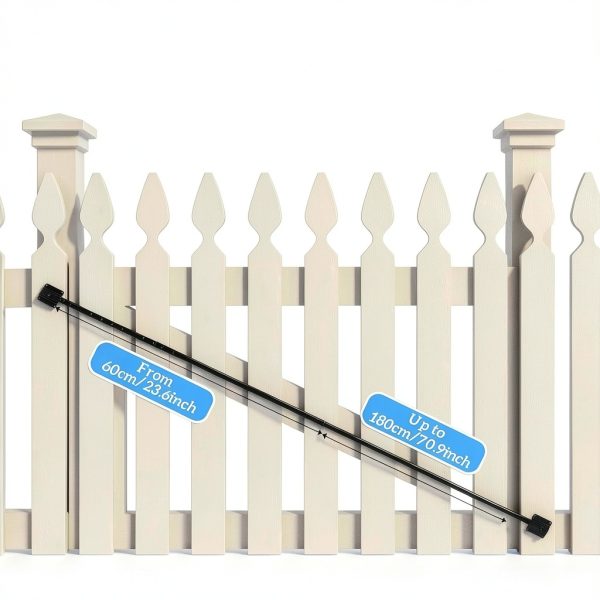 Telescopic Gate Brace 6' Adjustable 47-71" Black Steel Kit MorningRo-2