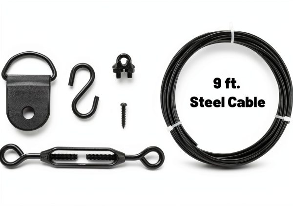 Anti Sag Gate Kit Dreamxiang Stainless Steel Fence Support Cable Black-1