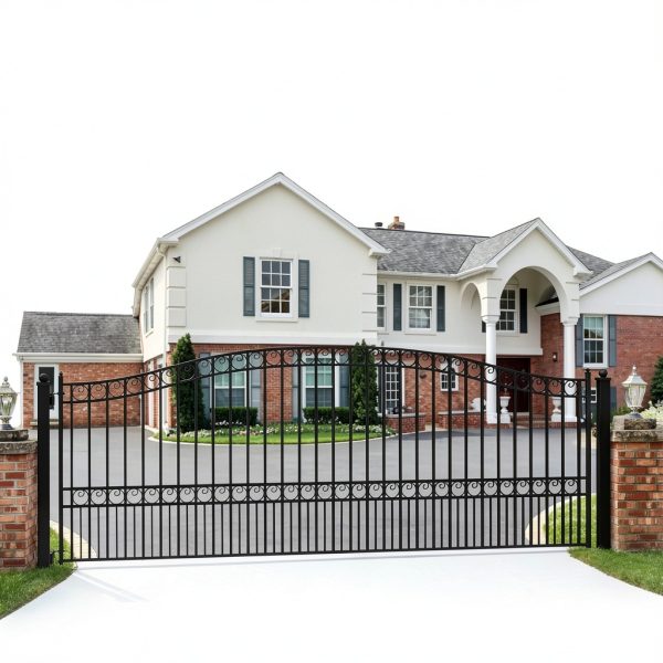 ALEKO 12x6 feet Paris Single Swing Driveway Gate, Anti-Rust Galvanized Steel Security Fence Barrier - DG12PARSSW-5