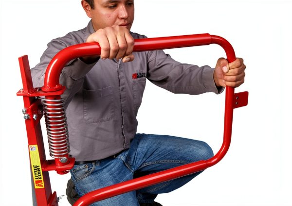 Little Giant Red Adjustable Spring Safety Gate SGS-R 24x24 Deck Gate-2