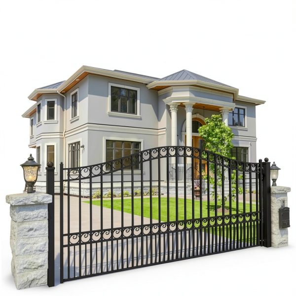 ALEKO 12x6 feet Paris Single Swing Driveway Gate, Anti-Rust Galvanized Steel Security Fence Barrier - DG12PARSSW-3
