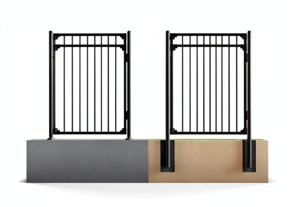 Black Steel Anti-Rust Fence Gate XCEL 4ft x 5ft Easy Install 3‑Rail-2