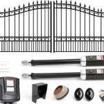ALEKO 14x6 feet London Dual Swing Driveway Gate with Automatic Opener, Galvanized Steel Security Fence Gate-0
