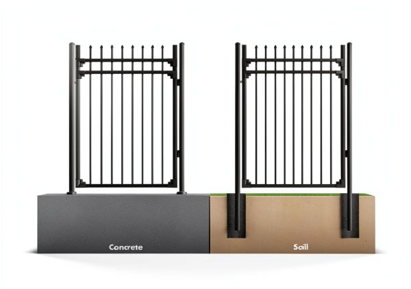 XCEL Black Steel Anti-Rust Fence Gate 4ft W x 5ft H Sharp End Pickets-1