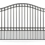 ALEKO 12x6 feet Paris Single Swing Driveway Gate, Anti-Rust Galvanized Steel Security Fence Barrier - DG12PARSSW-0