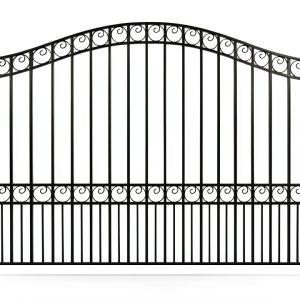 ALEKO 12x6 feet Paris Single Swing Driveway Gate, Anti-Rust Galvanized Steel Security Fence Barrier - DG12PARSSW-0