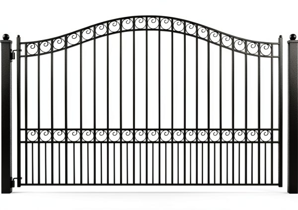 ALEKO 12x6 feet Paris Single Swing Driveway Gate, Anti-Rust Galvanized Steel Security Fence Barrier - DG12PARSSW-0