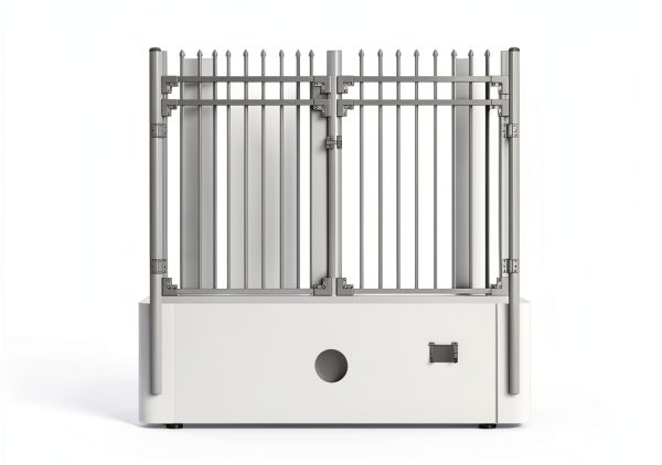 XCEL Black Steel Anti-Rust Fence Gate 4ft W x 5ft H Sharp End Pickets-3