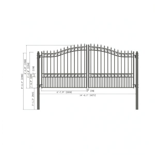 ALEKO 14x6 feet London Dual Swing Driveway Gate with Automatic Opener, Galvanized Steel Security Fence Gate-5