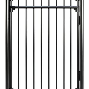 Black Steel Anti-Rust Fence Gate XCEL 4ft x 5ft Easy Install 3‑Rail-0