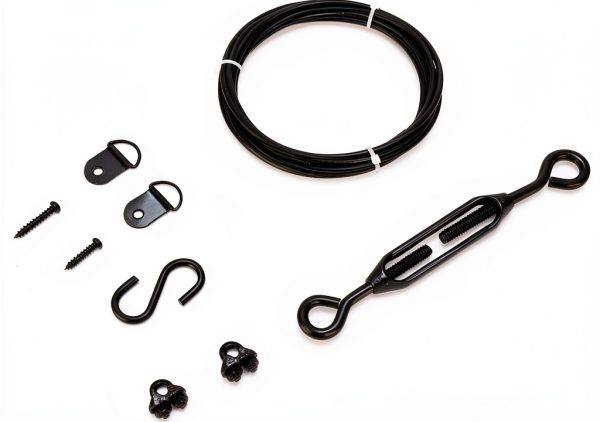 Anti Sag Gate Kit Dreamxiang Stainless Steel Fence Support Cable Black-0