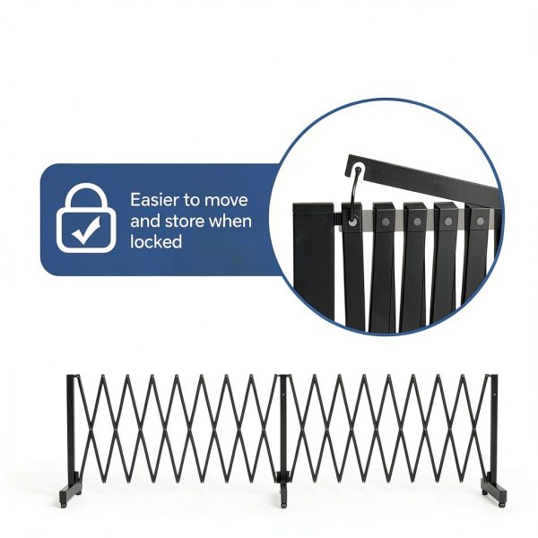 Industrial Expandable Barricade 23FT Black by POSTYBAY Folding Gate-5