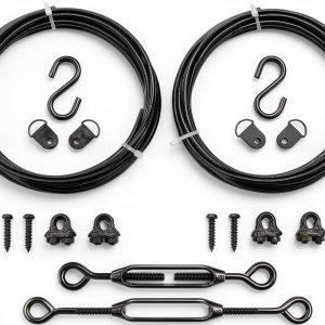Anti Sag Gate Kit DURIGID Steel for Wooden Fence Black 2-Pack-0