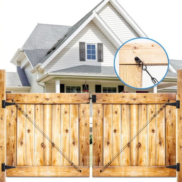 Anti Sag Gate Kit Dreamxiang Stainless Steel Fence Support Cable Black-4