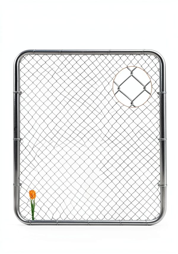 Adjustable Chain Link Fence Gate Kit,Rust-Resistant Galvanized Garden Gate for Outside,Durable Outdoor Gate for Garden Fence, Pathways, Yards, and Driveways, 26"-72" Wide x 5' High-2