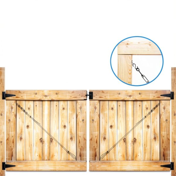 Anti Sag Gate Kit Dreamxiang Stainless Steel Fence Support Cable Black-3