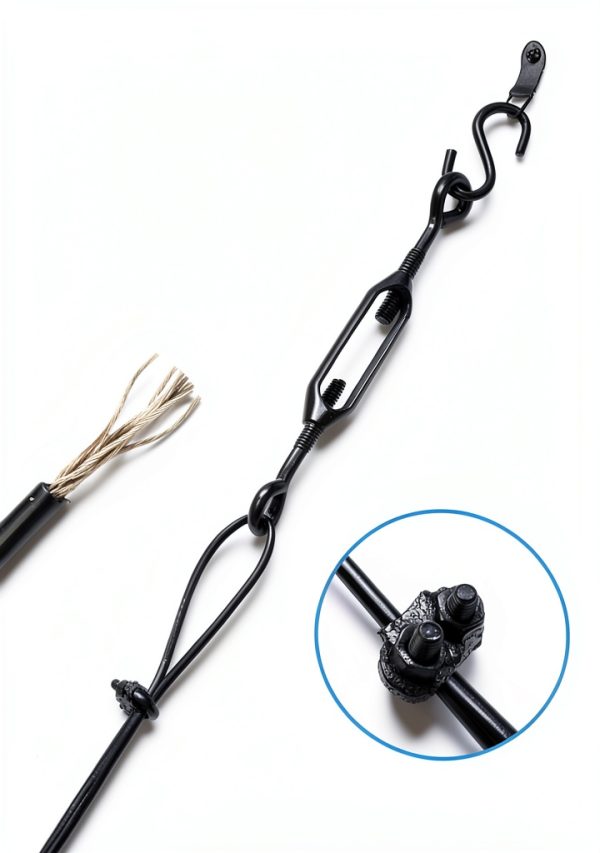 Anti Sag Gate Kit Dreamxiang Stainless Steel Fence Support Cable Black-2