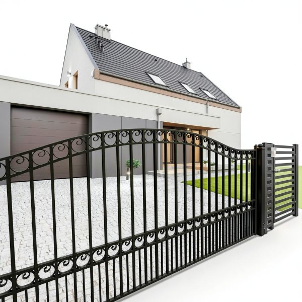 ALEKO 12x6 feet Paris Single Swing Driveway Gate, Anti-Rust Galvanized Steel Security Fence Barrier - DG12PARSSW-4