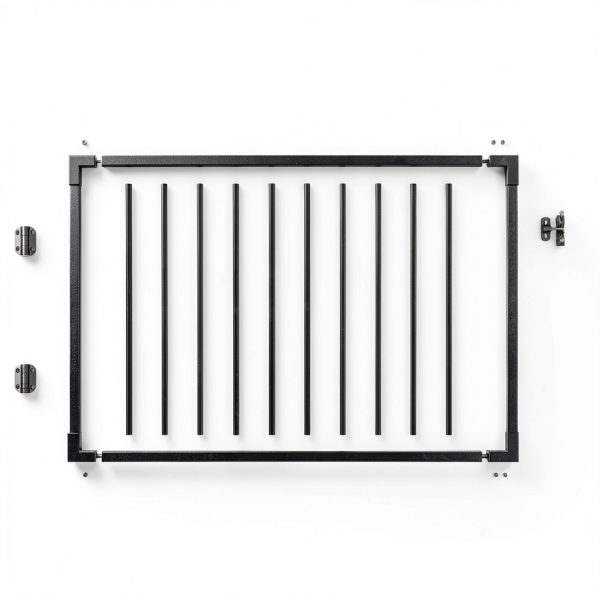 Outdoor Aluminum Deck Gate Kit 4ft x 36in with Latch Black Finish by-8