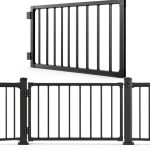 Deck Gate SunCrafts 42in Black Duty Steel Fence Door Adjustable to-0