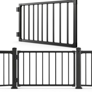 Deck Gate SunCrafts 42in Black Duty Steel Fence Door Adjustable to-0