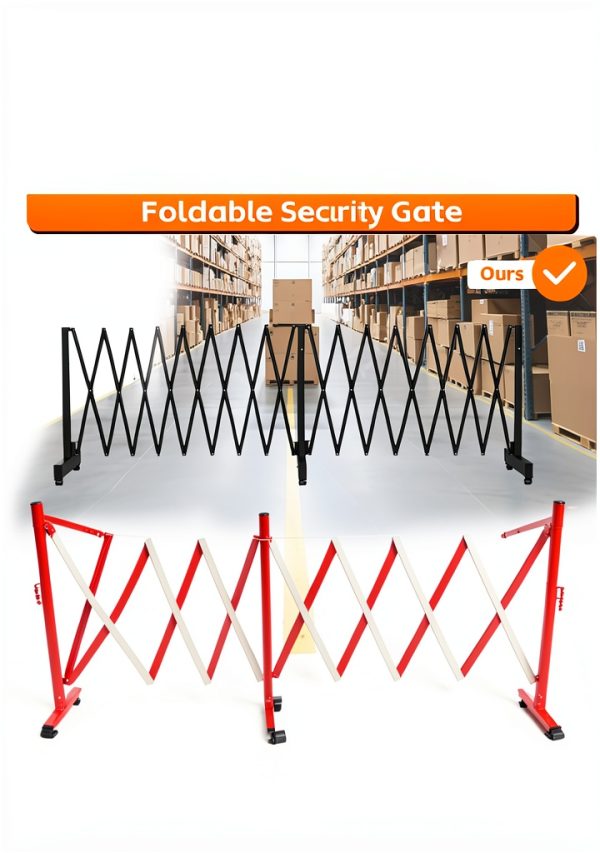 JTZFD 16 FT Black Expandable Metal Barricade Traffic Fence-6