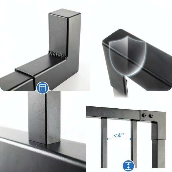 Outdoor Aluminum Deck Gate Kit 4ft x 36in with Latch Black Finish by-4