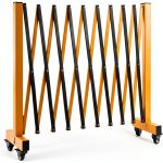 Expandable Barricade Gate Yellow 11.5FT Alloy Fence with Wheels-0