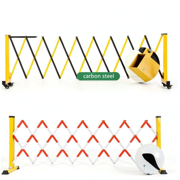 Expandable Barricade Gate Yellow 11.5FT Alloy Fence with Wheels-5
