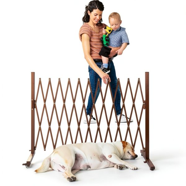 Aluminum Expandable Garden Fence TECSPACE Gate Casters 130×15×41 in-8