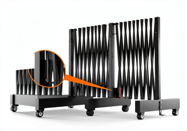 JTZFD 16 FT Black Expandable Metal Barricade Traffic Fence-3