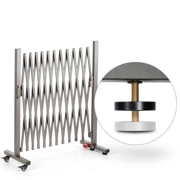 Aluminum Expandable Garden Fence TECSPACE Gate Casters 130×15×41 in-6