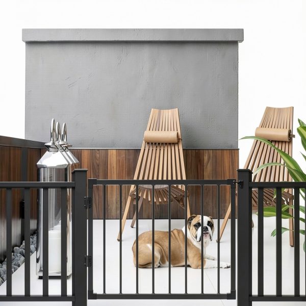 Deck Fence Gate Outdoor SunCrafts Duty Steel 32H Adjustable up to 48-5