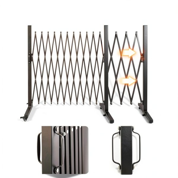 Aluminum Expandable Garden Fence TECSPACE Gate Casters 130×15×41 in-3