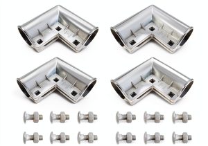 Aluminum Chain Link Fence Gate Corner 4 Pack 90° Angle lygchii Install-0