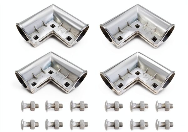 Aluminum Chain Link Fence Gate Corner 4 Pack 90° Angle lygchii Install-0