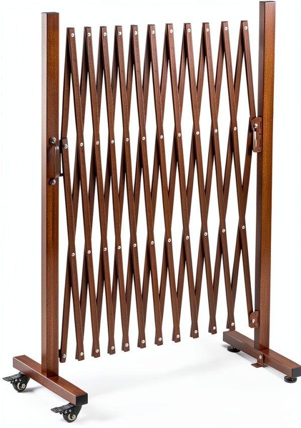 Aluminum Expandable Garden Fence TECSPACE Gate Casters 130×15×41 in-0