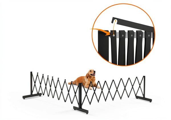 JTZFD 16 FT Black Expandable Metal Barricade Traffic Fence-4