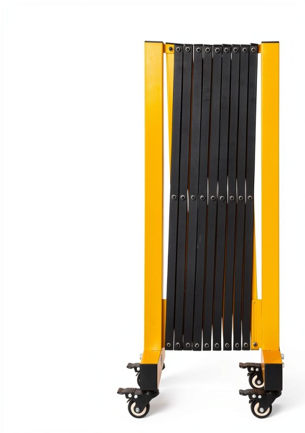 Expandable Barricade Gate Yellow 11.5FT Alloy Fence with Wheels-3