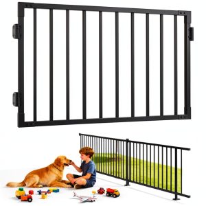 Outdoor Aluminum Deck Gate Kit 4ft x 36in with Latch Black Finish by-0