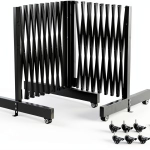 JTZFD 16 FT Black Expandable Metal Barricade Traffic Fence-0