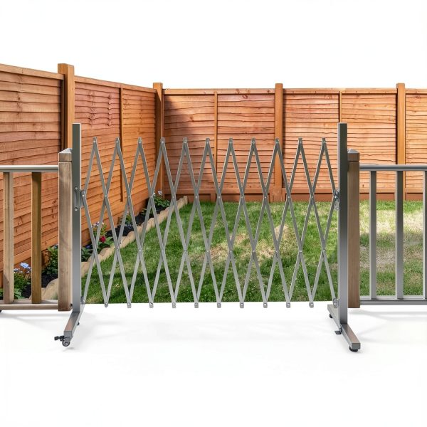 Aluminum Expandable Garden Fence TECSPACE Gate Casters 130×15×41 in-9